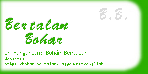 bertalan bohar business card